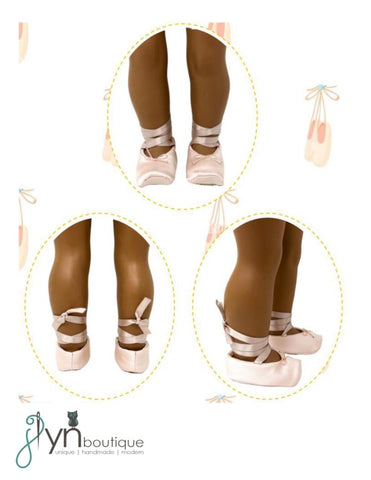 J Lyn Boutique 18 Inch Modern Ballet Recital Pointe Shoes 18" Doll Shoe Pattern Pixie Faire