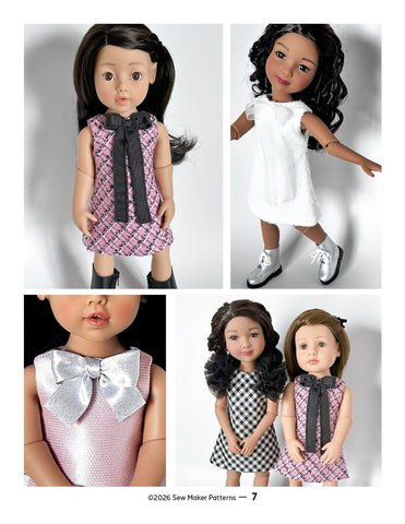 Sew Maker Patterns Ruby Red Fashion Friends The Beatrice Dress 15" Doll Clothes Pattern Pixie Faire