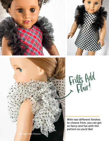 Sew Maker Patterns 18 Inch Modern The Beatrice Dress 18" Doll Clothes Pattern Pixie Faire