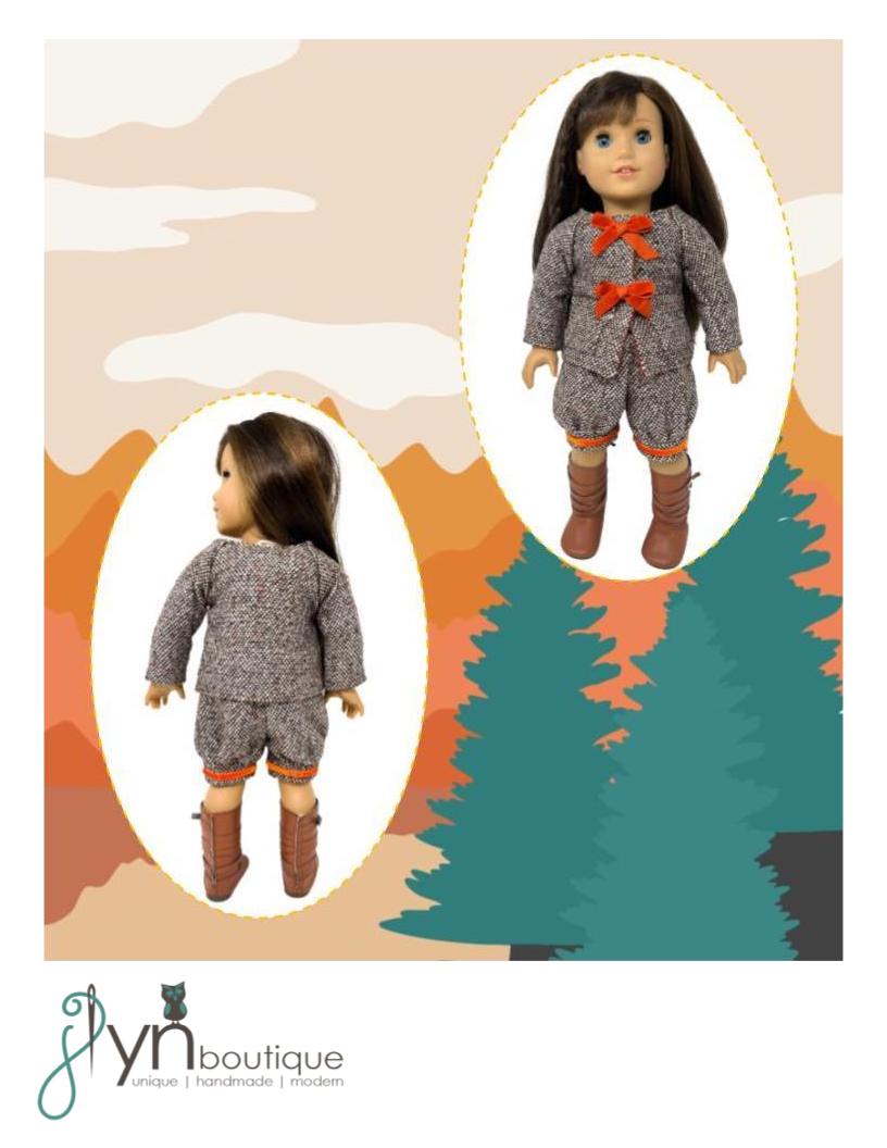 My Sunshine Dolls 18 Inch Modern Bella Bear Dress-Up 18" Doll Clothes Pattern Pixie Faire