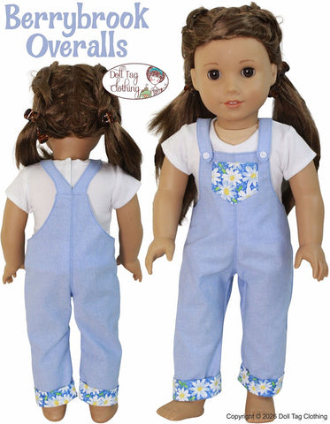 Doll Tag Clothing 18 Inch Modern Berrybrook Overalls 18" Doll Clothes Pattern Pixie Faire