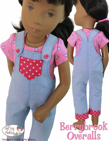 Doll Tag Clothing A Girl For All Time Berrybrook Overalls 16" Doll Clothes Pattern for A Girl For All Time and Gotz Sasha Dolls Pixie Faire