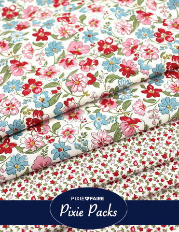 Pixie Faire Pixie Packs Pixie Pack Liberty Fabrics Floral Joy and Little Buds - Red Pixie Faire