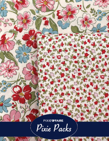 Pixie Faire Pixie Packs Pixie Pack Liberty Fabrics Floral Joy and Little Buds - Red Pixie Faire