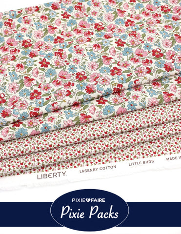 Pixie Faire Pixie Packs Pixie Pack Liberty Fabrics Floral Joy and Little Buds - Red Pixie Faire