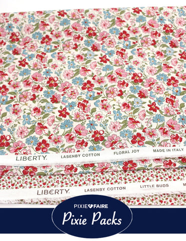 Pixie Faire Pixie Packs Pixie Pack Liberty Fabrics Floral Joy and Little Buds - Red Pixie Faire