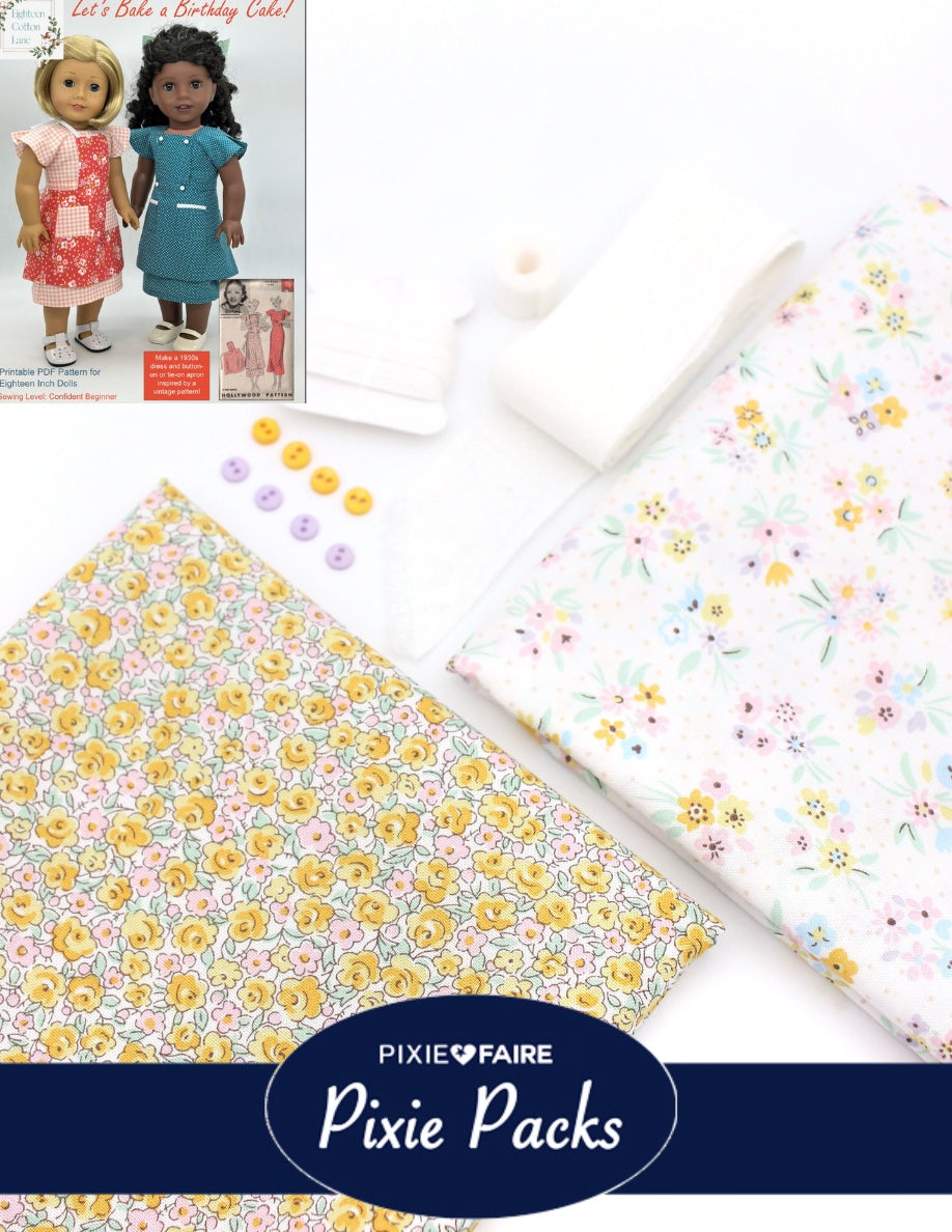 Pixie Faire Pixie Packs Pixie Pack Liberty Fabrics Beatrice Bouquet and Etsy Rose - Yellow Pixie Faire