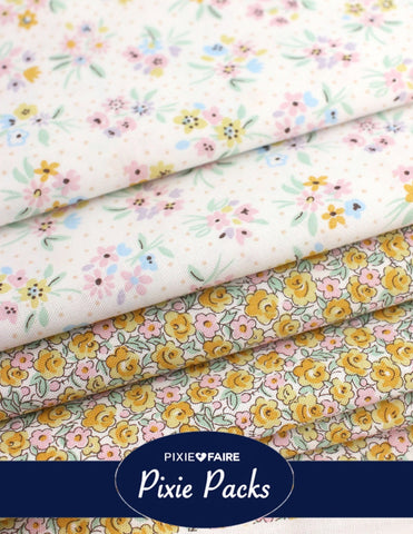 Pixie Faire Pixie Packs Pixie Pack Liberty Fabrics Beatrice Bouquet and Etsy Rose - Yellow Pixie Faire