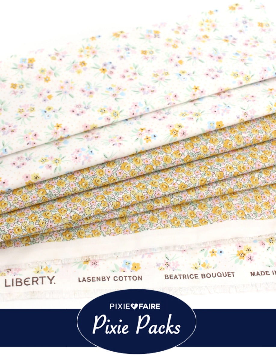Pixie Faire Pixie Packs Pixie Pack Liberty Fabrics Beatrice Bouquet and Etsy Rose - Yellow Pixie Faire