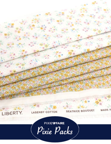Pixie Faire Pixie Packs Pixie Pack Liberty Fabrics Beatrice Bouquet and Etsy Rose - Yellow Pixie Faire