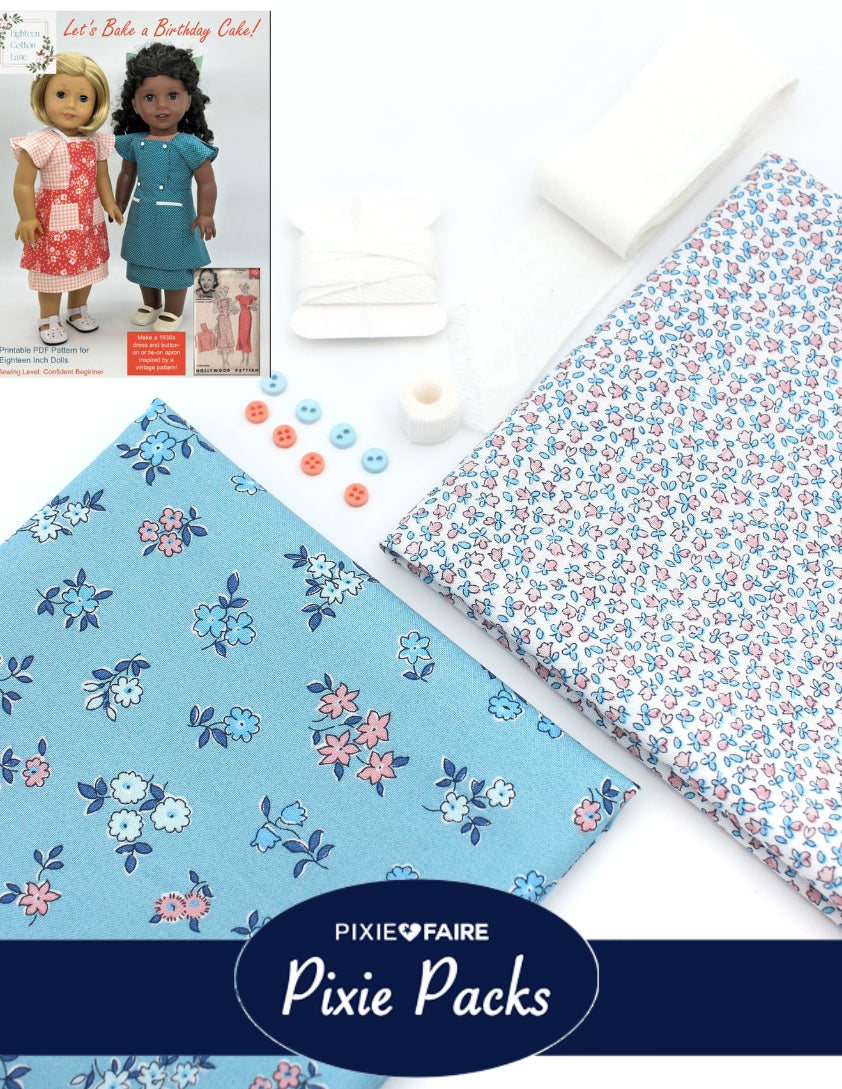 Pixie Faire Pixie Packs Pixie Pack Liberty Fabrics Posy Spring and Little Buds - Blue Pixie Faire