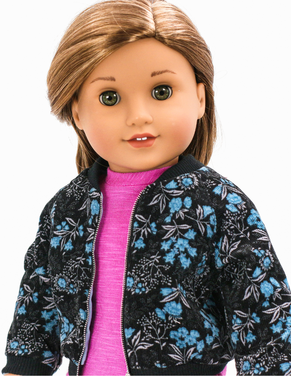 Pixie Faire Pixie Packs Pixie Pack - Blue Floral Aviator Jacket & Backpack Pixie Faire
