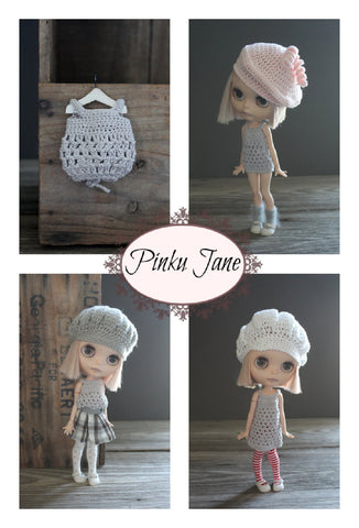 Pinku Jane Blythe/Pullip Babydoll Top, Tunic, or Dress Crochet Pattern For 12" Blythe Dolls Pixie Faire