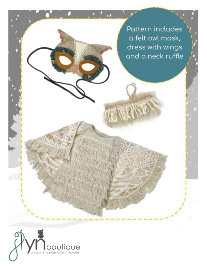 My Sunshine Dolls 18 Inch Modern Boho Owl Dress-Up 18" Doll Clothes Pattern Pixie Faire
