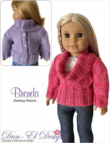 Dan-El Designs Knitting Brenda 18" Doll Clothes Knitting Pattern Pixie Faire