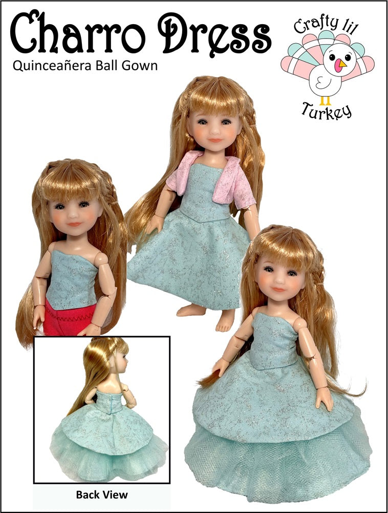 Crafty Lil Turkey 8" BJD Charro Dress Pattern for 8" BJD Dolls such as Ten Ping and Mini Sara Pixie Faire