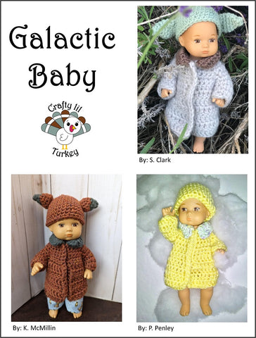 Crafty Lil Turkey Crochet Galactic Baby 8" Baby Doll Clothes Crochet Pattern Pixie Faire