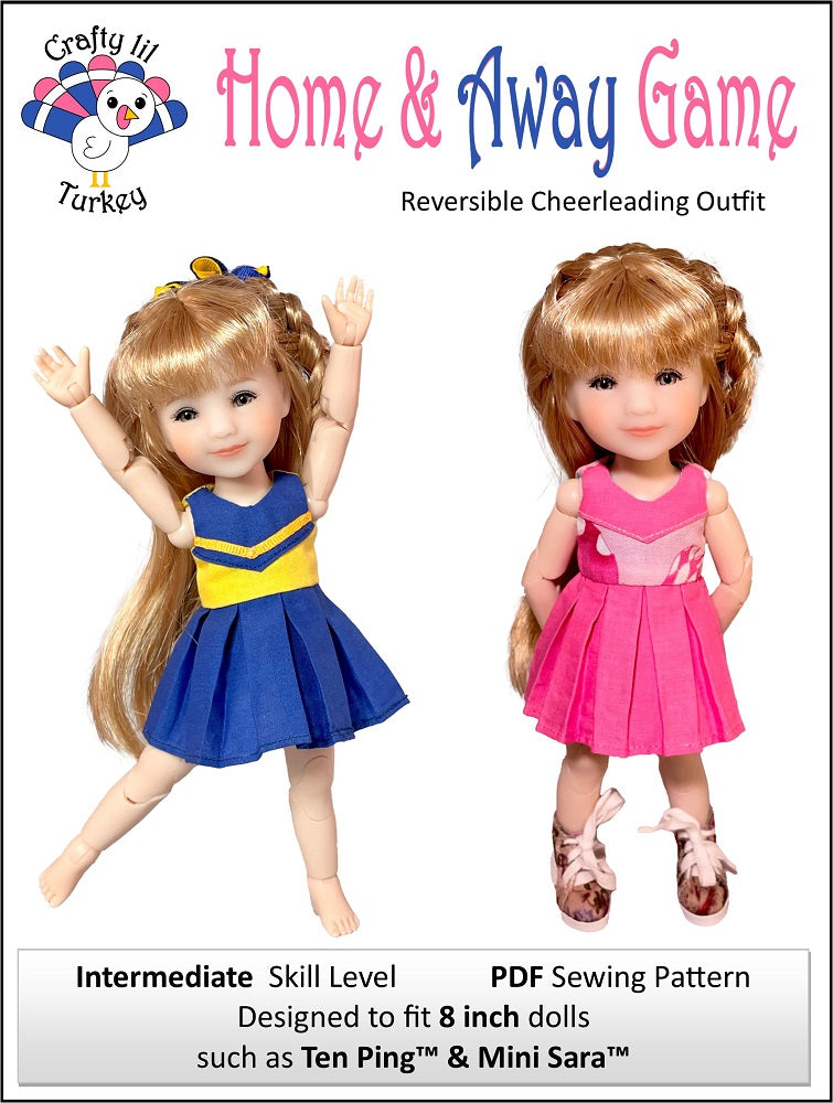 Crafty Lil Turkey 8" BJD Home & Away Game Pattern for 8" BJD Dolls such as Ten Ping and Mini Sara Pixie Faire
