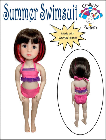 Crafty Lil Turkey Ruby Red Fashion Friends Summer Swimsuit Doll Clothes Pattern For 15" Ruby Red Fashion Friends™ Pixie Faire