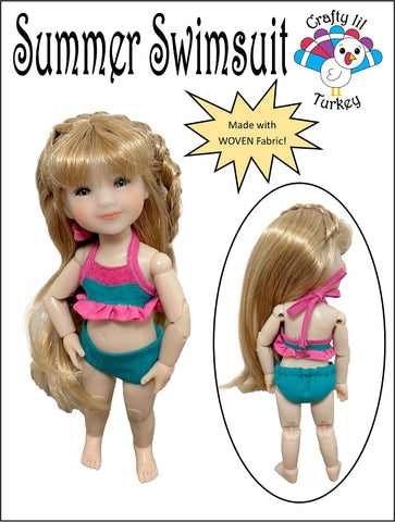 Crafty Lil Turkey 8" BJD Summer Swimsuit Pattern For 8" BJD Dolls such as Mini Sara™ Pixie Faire
