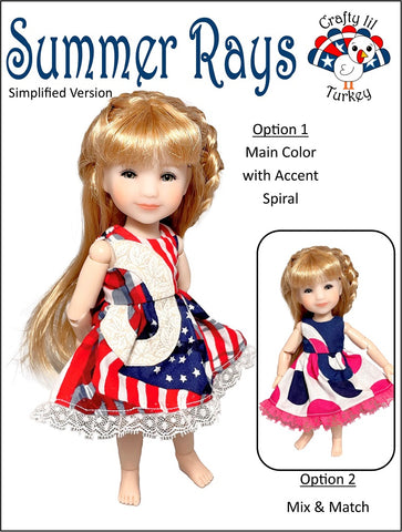 Crafty Lil Turkey 8" BJD Summer Rays Dress Pattern For 8" BJD Dolls such as Ten Ping and Mini Sara Pixie Faire