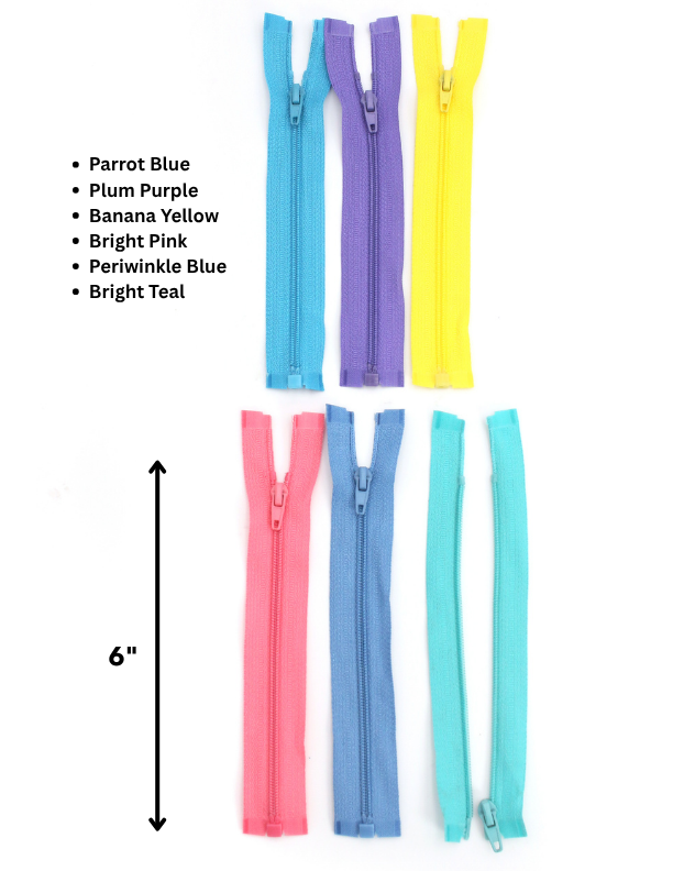 Pixie Faire Pixie Packs Pixie Packs 6" Separating Zippers Candy Shop - Coil Pixie Faire