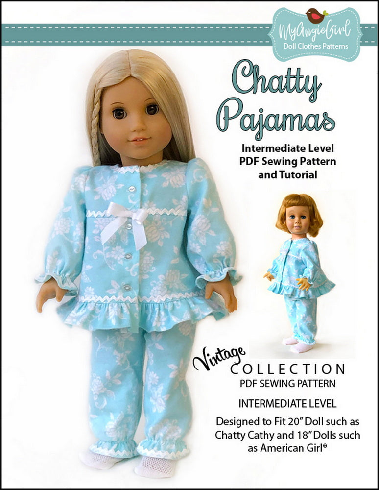 My Angie Girl 18 Inch Modern Chatty Pajamas 18" Doll Clothes Pixie Faire