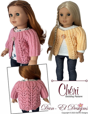 Dan-El Designs Knitting Chéri 18" Doll Clothes Knitting Pattern Pixie Faire