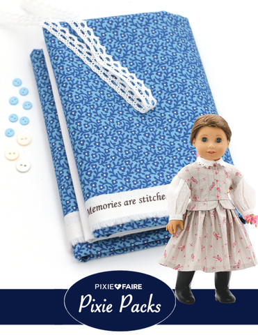 Pixie Faire Pixie Packs Pixie Pack Civil War Dress Kit - Sallys Stitches Prussian Blue Pixie Faire