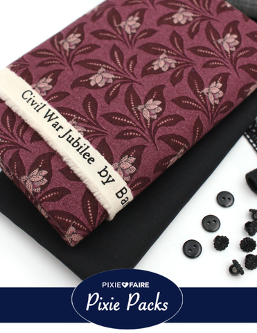 Pixie Faire Pixie Packs Limited Edition Pixie Pack Civil War Ensemble Burgundy and Black Historical Collection Pixie Faire
