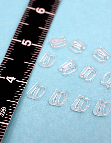 Pixie Faire Pixie Packs Pixie Packs 6mm Swimsuit Hook Clear Plastic  ¼” Strap Width - Set of 12 Pixie Faire