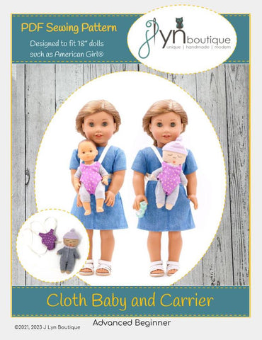 My Sunshine Dolls 8" Baby Dolls Baby Carrier and Cloth Baby Doll Pattern Fits 8" Baby Dolls Pixie Faire