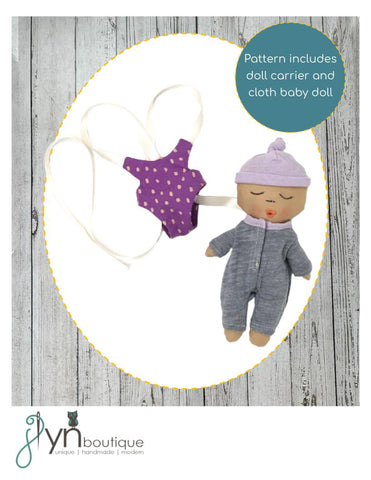 My Sunshine Dolls 8" Baby Dolls Baby Carrier and Cloth Baby Doll Pattern Fits 8" Baby Dolls Pixie Faire