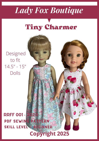 Lady Fox Boutique Ruby Red Fashion Friends Tiny Charmer Dress Doll Clothes Pattern For 14.5-15 Inch Dolls Pixie Faire