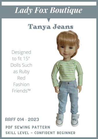 Lady Fox Boutique Ruby Red Fashion Friends Tanya Jeans Doll Clothes Pattern For 15" Ruby Red Fashion Friends™ Pixie Faire