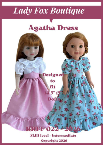 Lady Fox Boutique Ruby Red Fashion Friends Agatha Dress Doll Clothes Pattern For 14.5-15 Inch Dolls Pixie Faire
