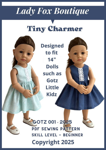 Lady Fox Boutique Gotz Little Kids Tiny Charmer Dress Doll Clothes Pattern For 14 Inch GOTZ Little Kidz Dolls Pixie Faire