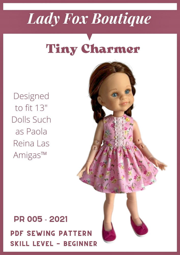 Lady Fox Boutique Paola Reina Tiny Charmer Dress Doll Clothes Pattern For 13 Inch Paola Reina Dolls Pixie Faire