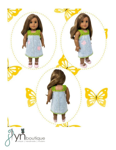 J Lyn Boutique 18 Inch Modern Crochet Butterfly Dress 18" Doll Clothes Pattern Pixie Faire