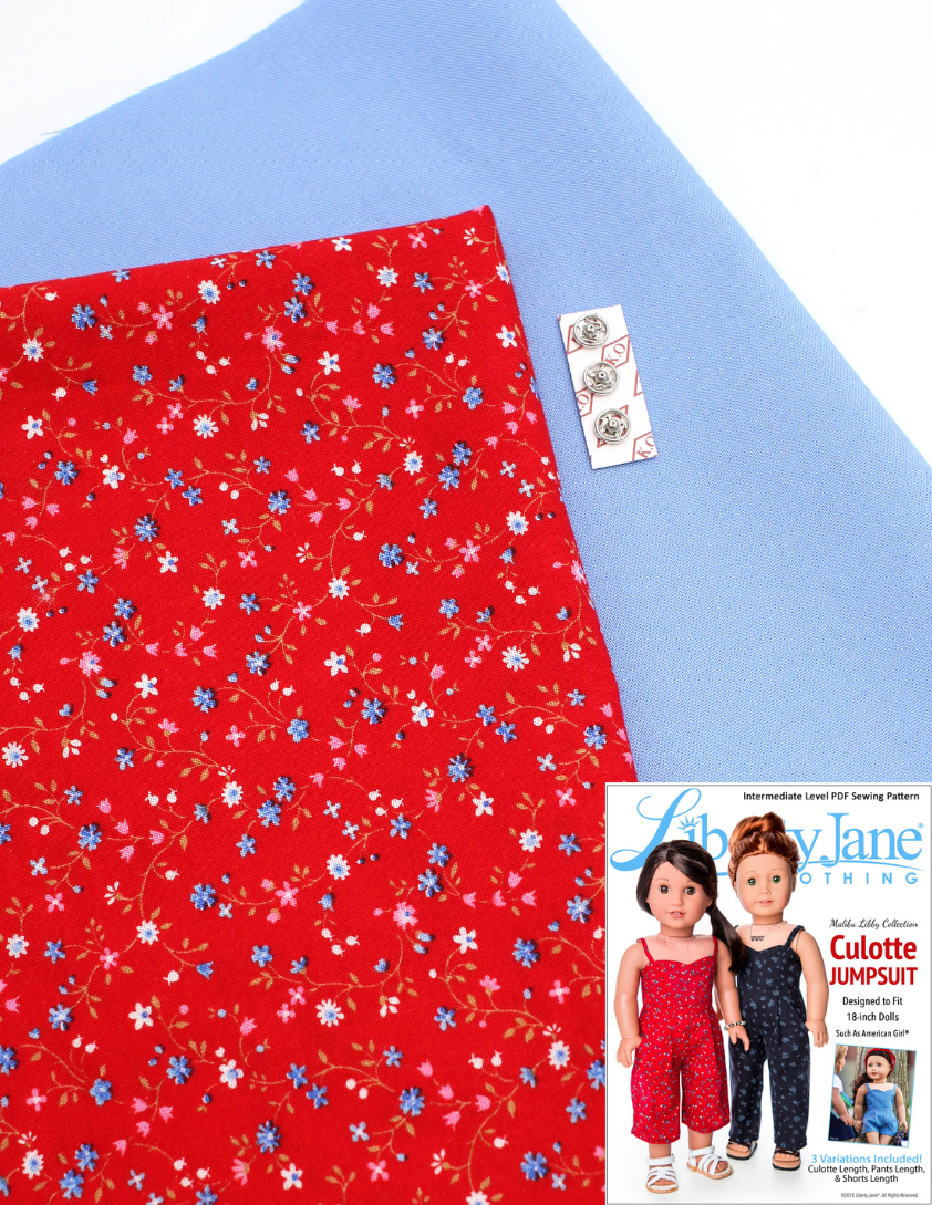 Pixie Packs Culotte Jumpsuit Kit - Red Mini Floral
