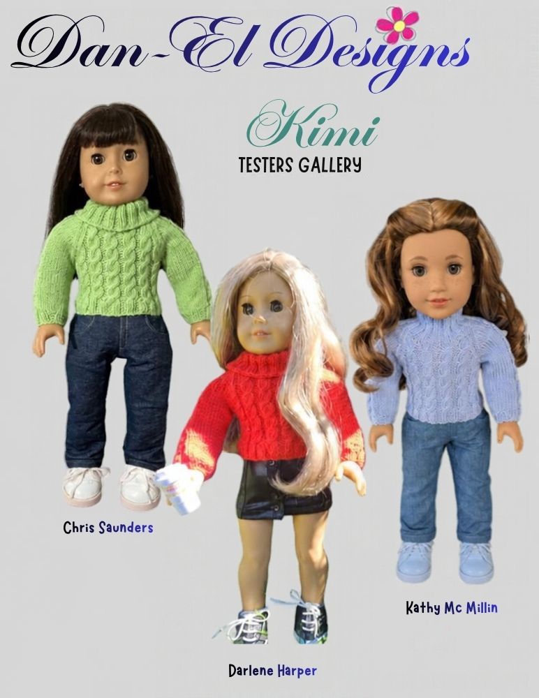 Dan-El Designs Knitting Kimi 18" Doll Clothes Knitting Pattern Pixie Faire