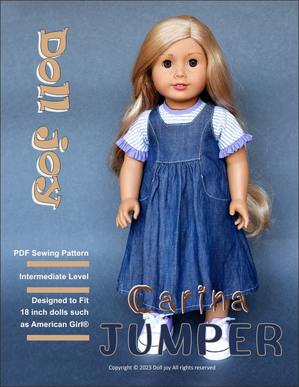 Doll Joy 18 Inch Modern Carina Jumper 18" Doll Clothes Pattern Pixie Faire