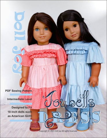 Doll Joy 18 Inch Modern Joy Bells Dress 18" Doll Clothes Pattern Pixie Faire