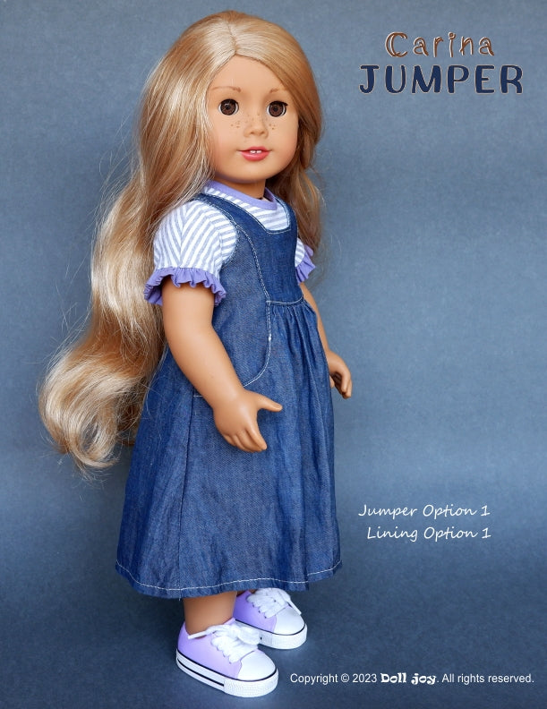 Doll Joy 18 Inch Modern Carina Jumper 18" Doll Clothes Pattern Pixie Faire
