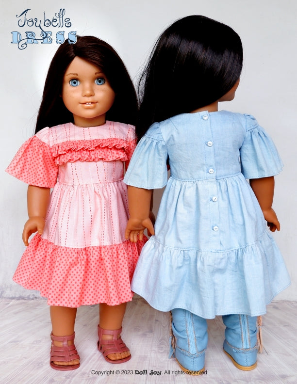 Doll Joy 18 Inch Modern Joy Bells Dress 18" Doll Clothes Pattern Pixie Faire