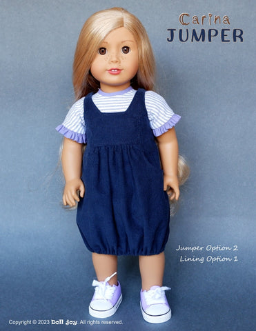 Doll Joy 18 Inch Modern Carina Jumper 18" Doll Clothes Pattern Pixie Faire