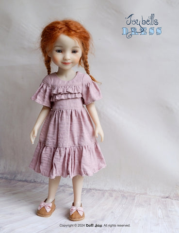 Doll Joy Ruby Red Fashion Friends Joy Bells Dress 14.5-15 Inch Doll Clothes Pattern Pixie Faire