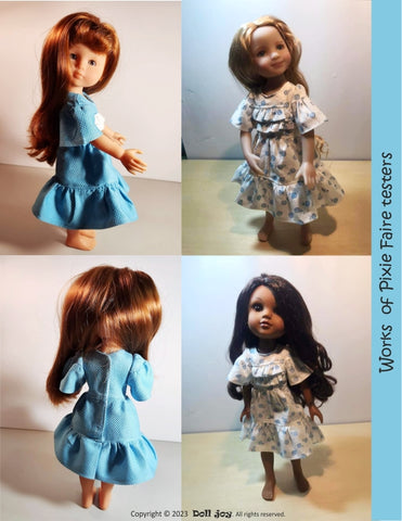 Doll Joy Paola Reina Joy Bells Dress Pattern For 13" Paola Reina Dolls Pixie Faire