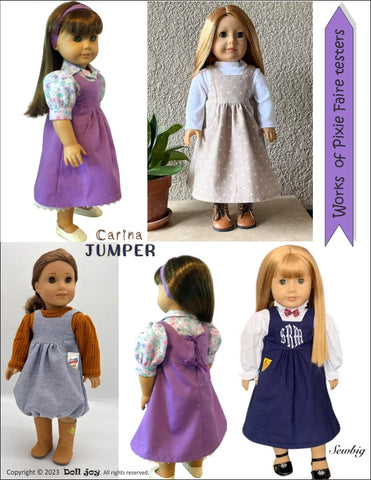 Doll Joy 18 Inch Modern Carina Jumper 18" Doll Clothes Pattern Pixie Faire