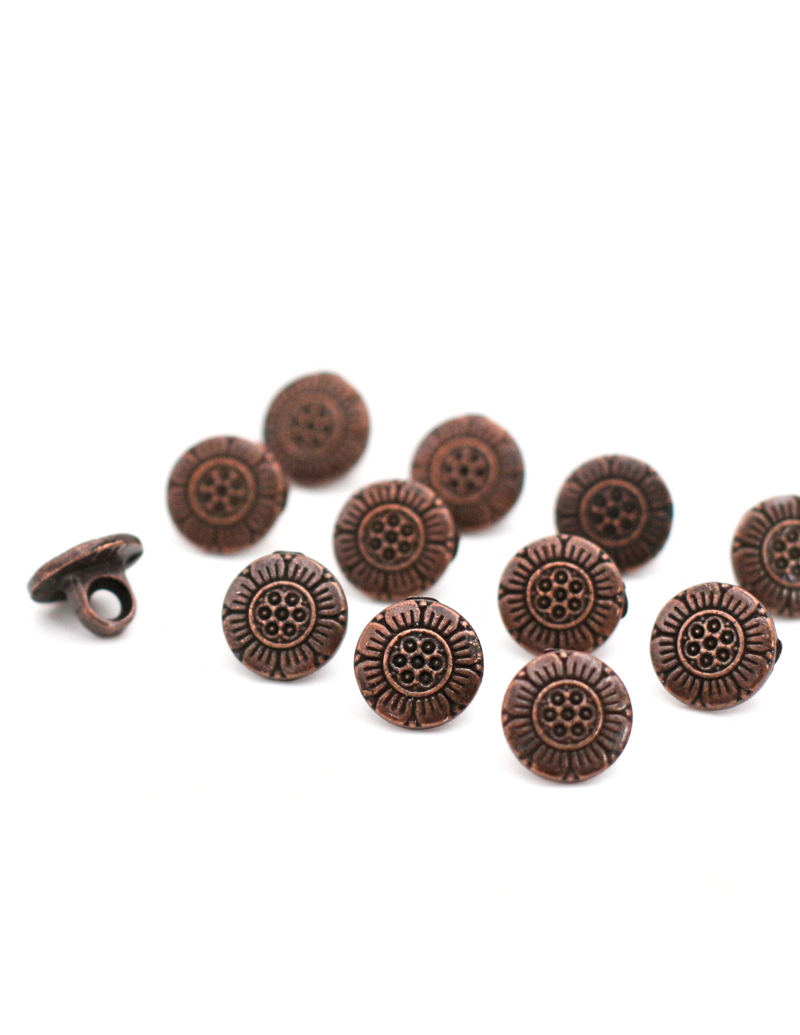 Pixie Faire Pixie Packs Pixie Packs Buttons - Daisy Bronze Metal Shank Button 10mm Pixie Faire